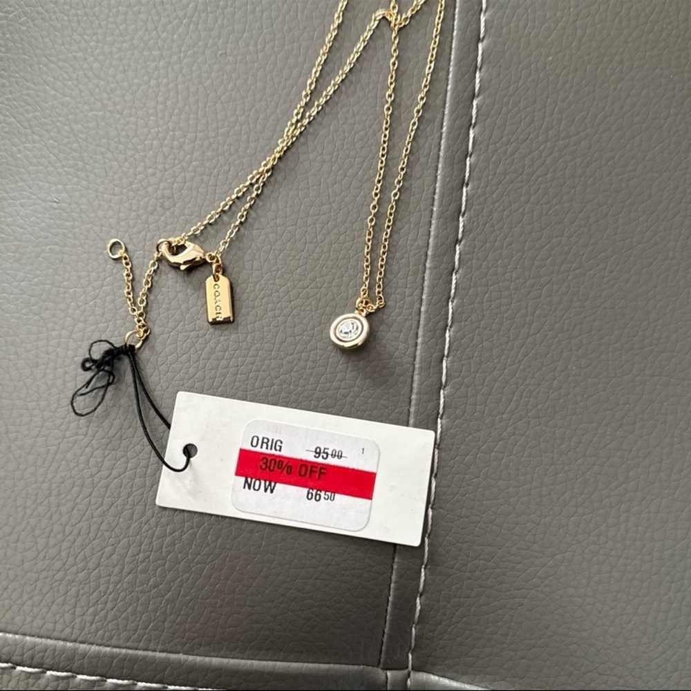 Coach Halo Stone Pendant Necklace NWT - Picture 4 of 4